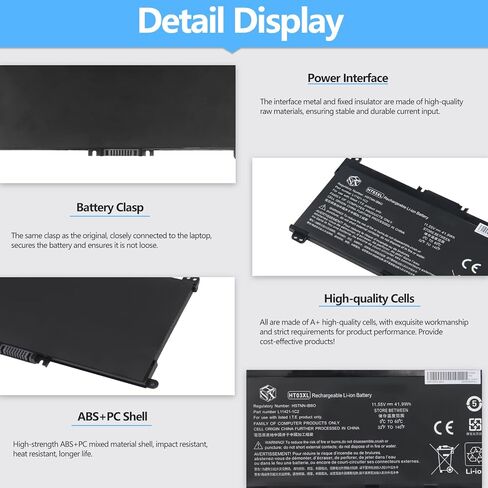 اتش اس اكس بطارية HT03XL L11119-855 لجهاز اتش بي بافيليون 14-CE 14-CF 14-CK 14-DH 14-DK 14-DF 14-MA 14Q-CS 15-CS 15-DQ 15-DA 15-DB 15-CW 17-by 17-CA 15-CS00 053CL 1 5-DW0033NR L11421-2C2 in Kuwait
