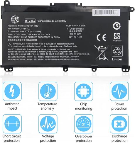 اتش اس اكس بطارية HT03XL L11119-855 لجهاز اتش بي بافيليون 14-CE 14-CF 14-CK 14-DH 14-DK 14-DF 14-MA 14Q-CS 15-CS 15-DQ 15-DA 15-DB 15-CW 17-by 17-CA 15-CS00 053CL 1 5-DW0033NR L11421-2C2 in Kuwait