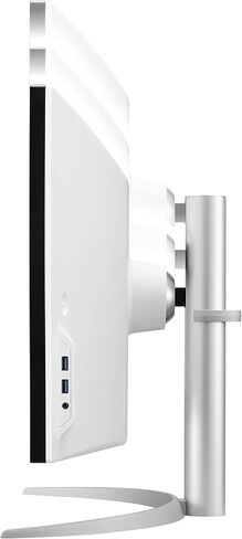 LG 49WL95C-WY شاشة 32:9 فائقة العرض 49 بوصة مزدوجة DQHD (5120 × 1440) شاشة IPS منحنية، HDR10، USB من النوع C مع 85 وات PD، سلسلة ألوان sRGB 99%، حامل قابل للتعديل للارتفاع/الدوران/الإمالة - أسود وفضي in Kuwait