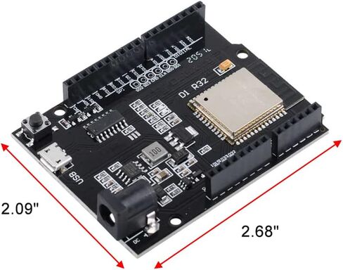 داي مول لوحة تطوير U R3 D1 R32 ESP32 CH340G واي فاي + بلوتوث وحدة لاسلكية فلاش 4 ميجابايت مع كابل USB لاردوينو (عبوة من قطعتين) in Saudi Arabia