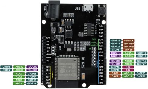 داي مول لوحة تطوير U R3 D1 R32 ESP32 CH340G واي فاي + بلوتوث وحدة لاسلكية فلاش 4 ميجابايت مع كابل USB لاردوينو (عبوة من قطعتين) in Saudi Arabia