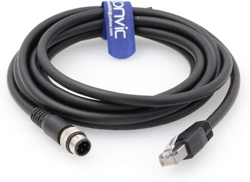 Eonvic M12 4 مواضع D-Code إلى RJ45 Gigabit Cognex كابل مرن عالي للكاميرا الصناعية (كابل 4pin جديد) in Kuwait
