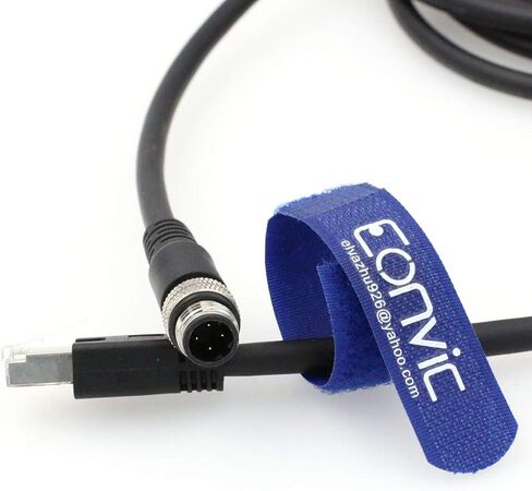 Eonvic M12 4 مواضع D-Code إلى RJ45 Gigabit Cognex كابل مرن عالي للكاميرا الصناعية (كابل 4pin جديد) in Kuwait