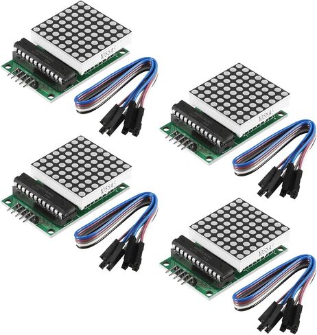 ACEIRMC 4 قطعة MAX7219 وحدة عرض مصفوفة نقطة واحدة وحدة التحكم LED رقاقة لتقوم بها بنفسك عدة لاردوينو مع خط 5pin in Kuwait