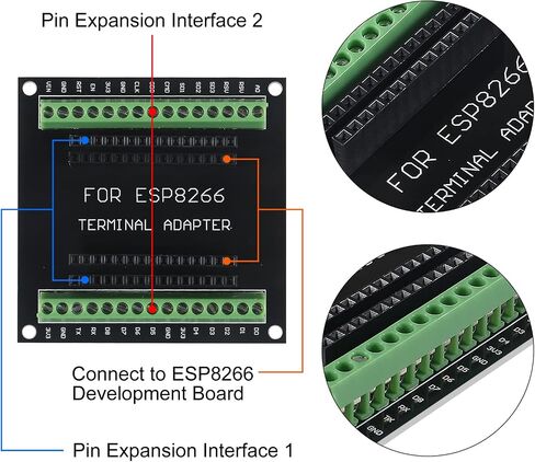 AITIAO 4Pcs ESP8266 Development Board ESP8266 Breakout Board GPIO 1 into 2 Double-Layer PCB Board for ESP8266 ESP-12E for NodeMCU Development Board in Saudi Arabia