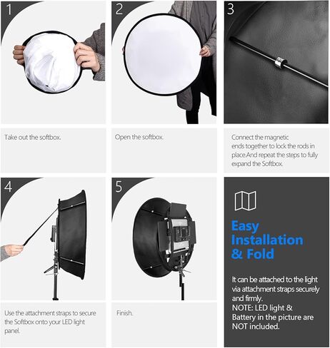 Neewer Collapsible Softbox Diffuser with Honeycomb Grid Compatible with Neewer 480/660/530 LED Light Panels, 11.5x11.5inches Opening with Strap Attachment and Carry Bag for Studio Photo Video Shooting in Saudi Arabia