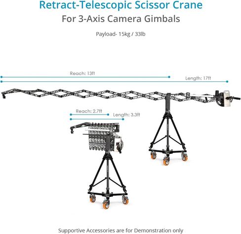 Proaim Powermatic Scissor 17ft Telescopic Camera Jib Crane for 3-Axis Camera Gimbals. Payload up to 15kg/33lb. for Video & Fim Productions (JB-SCSR-00) in Saudi Arabia