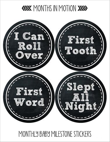 Months In Motion Baby Monthly Milestone Stickers - First Year Set of Baby Month Stickers for Newborn Photo Keepsakes (Gender Neutral - Boy or Girl Set of 20) in Saudi Arabia