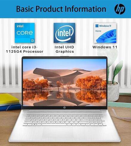 لاب توب اتش بي فلاجشيب اتش دي 17.3 بوصة للأعمال والكليات، انتل كور i3-1125G4(بيت i5-1035G4)، ذاكرة الوصول العشوائي 16 جيجا، 1 تيرابايت اس اس دي، ويندوز 11 هوم، اتش دي ام اي، بلوتوث، كاميرا ويب، فضي، PCM in Saudi Arabia
