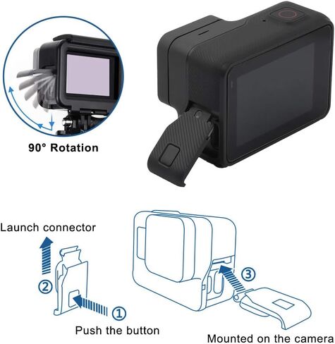 GOHIGH باب جانبي بديل لـ GoPro Hero 6/5 أسود، غطاء USB-C HDMI جزء إصلاح باب البطارية الواقي لمنفذ الشحن إصلاح جزء ملحقات كاميرا العمل in Kuwait