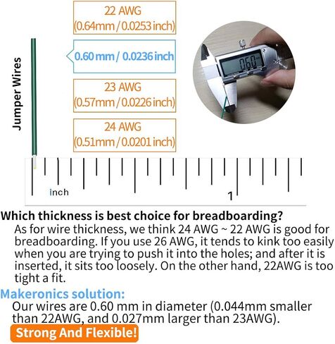 مجموعة أسلاك التوصيل النحاسية النقية 560 قطعة من Makeronics | أسلاك لوح تجارب بدون لحام مع 14 طولًا متنوعًا لدوائر اللحام | إلكترونيات | اردوينو أو راسبيري باي in Kuwait
