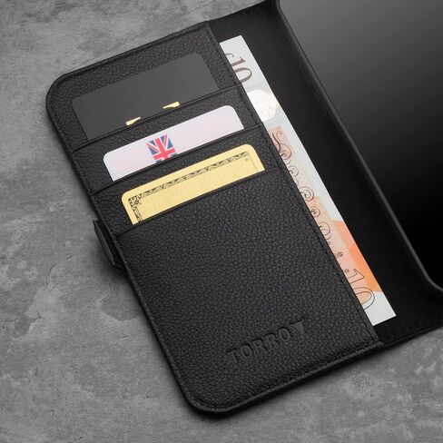 حافظة جلدية TORRO متوافقة مع هاتف iPhone 12 Pro Max - حافظة/غطاء محفظة من الجلد الأصلي مع حامل للبطاقات ووظيفة الحامل (أحمر) in Kuwait