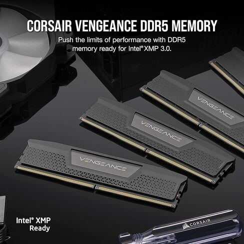 كورسير ذاكرة RAM DDR5 32GB (2x16GB) 5600MHz CL40 متوافقة مع انتل XMP iCUE من فينجانس - اسود (CMK32GX5M2B5600C40) in Saudi Arabia