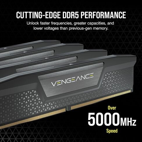 كورسير ذاكرة RAM DDR5 32GB (2x16GB) 5600MHz CL40 متوافقة مع انتل XMP iCUE من فينجانس - اسود (CMK32GX5M2B5600C40) in Saudi Arabia