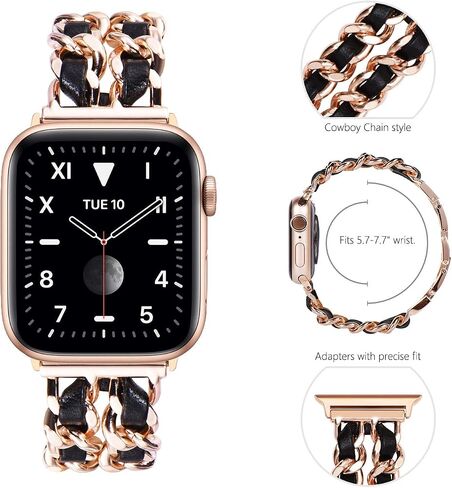 NewWays متوافق مع سوار ساعة ابل 45 ملم 44 ملم 42 ملم Series7 SE 6 5 4 3، سوار مجوهرات لفرقة iWatch للنساء in Kuwait