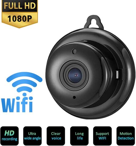 كاميرا Vbestlife Mini WiFi IP، كاميرا مراقبة منزلية محمولة بدقة 1080 بكسل عالية الدقة، كاميرا مراقبة للجسم للرؤية الليلية وكشف الحركة، لأمان متجر المنزل in Kuwait