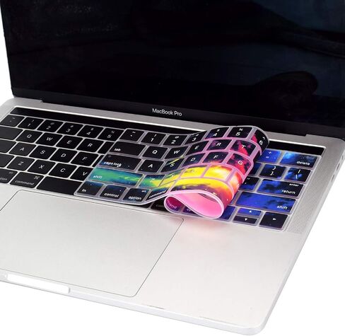 Funut متوافق مع غطاء لوحة المفاتيح MacBook Pro Touch Bar مقاس 13 بوصة من السيليكون للوحة المفاتيح و15 بوصة رفيع للغاية من مادة TPU 2019-2016 (موديل A2159 A1989 A1990 A1706 A1707) واقي الجلد - Nebula in Kuwait