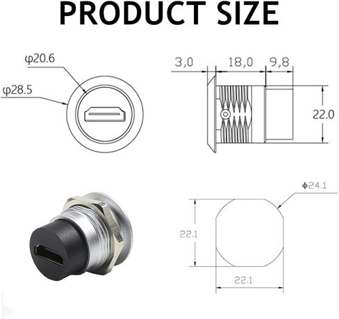 PENGLIN 2PCS HDMI 2.0 Panel Mount Coupler Female to Female in Kuwait