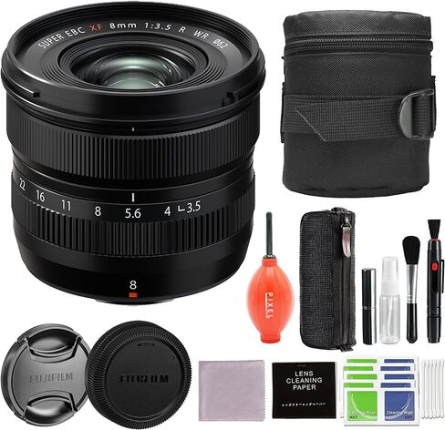 Fujifilm Fujinon XF 8mm f/3.5 R WR Lens Bundle with Lens Pouch & Advanced Accessories in Kuwait