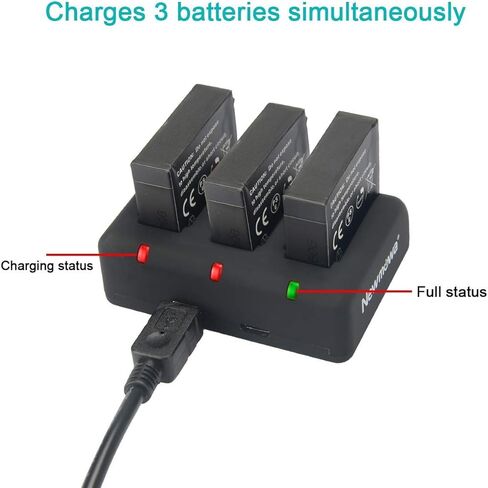 بطارية بديلة 1200 مللي أمبير في الساعة AHDBT-401 من نيوموا (3 قطع) وشاحن سريع ثلاثي قنوات لكاميرا GoPro AHDBT-401 وAHBBP-401 وGoPro Hero 4 in Kuwait