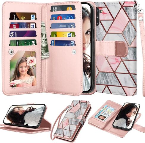 Njjex Wallet Case for Samsung Galaxy Note 10 Plus, for Galaxy Note 10+ Plus 5G Case, [9 Card Slots] PU Leather ID Credit Holder Folio Flip [Detachable] Kickstand Magnetic Phone Cover & Lanyard [Mint] in Kuwait