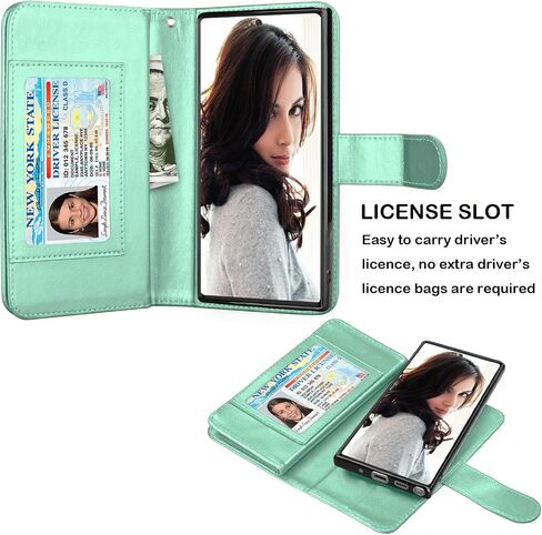 Njjex Wallet Case for Samsung Galaxy Note 10 Plus, for Galaxy Note 10+ Plus 5G Case, [9 Card Slots] PU Leather ID Credit Holder Folio Flip [Detachable] Kickstand Magnetic Phone Cover & Lanyard [Mint] in Kuwait