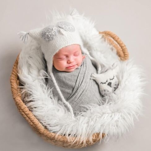 Baby Photo Props Blanket, Newborn Photography Shoot Wrap Toddler Swaddle Blanket, Photography Basket Stuffer Rug, Backdrop Mat in Kuwait