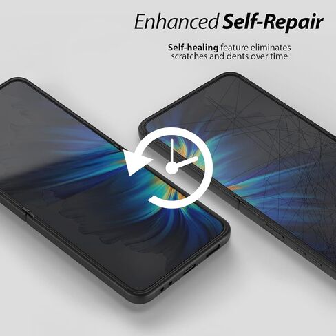 واقي شاشة فاخر من الزجاج الأبيض من DOME GLASS لهاتف Samsung Galaxy Z Flip 4 2022، طبقة TPU شفافة عالية الدقة مع طبقة غطاء مفصلية in Saudi Arabia