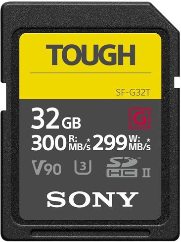 Sony 32GB UHS-II Tough G-Series SD Card with Read speeds up to 300MB/s, and Write speeds up to 299MB/s - Waterproof and Dustproof (2-Pack) in Kuwait