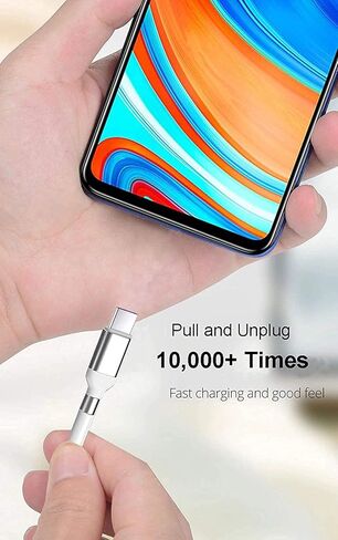 جيه جيه كيه كيه زد في زد كيبل شحن مغناطيسي مطور من النوع سي، كيبل نقل بيانات USB C قابل للسحب، كيبل ملفوف من النوع C بطول 3 اقدام مع انبوب حماية ناعم لجميع اجهزة شحن USB نوع C واجهزة التابلت in Kuwait