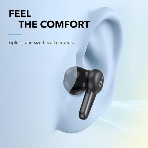 سماعات أذن Soundcore من Anker Life Note 3S True Wireless، صوت قوي، 4 ميكروفونات للمكالمات الواضحة، راحة فائقة، شحن لاسلكي، وقت تشغيل 35 ساعة مع شحن سريع، تطبيق Soundcore (متجدد) in Kuwait