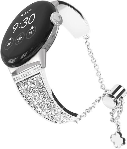 YOFUNTLE Compatible for Google Pixel Watch 2 Bands,Women No Gap Jewelry Rhinestone Diamond Metal Bangle Bling Pixel Watch Bracelet Replacement Wristband for Google Pixel Watch 2/Pixel Watch in Kuwait