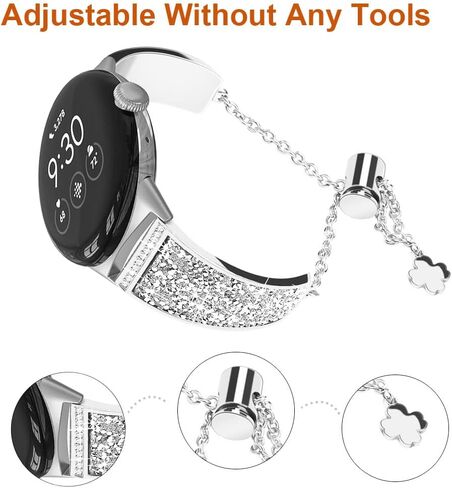 YOFUNTLE Compatible for Google Pixel Watch 2 Bands,Women No Gap Jewelry Rhinestone Diamond Metal Bangle Bling Pixel Watch Bracelet Replacement Wristband for Google Pixel Watch 2/Pixel Watch in Kuwait
