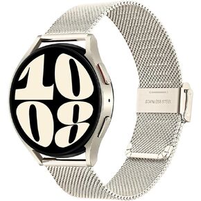 TRUMiRR Band for Galaxy Watch Active2 40mm 44mm Men Women, 20mm Mesh Woven Stainless Steel Watchband Quick Release Strap Bracelet for Samsung Galaxy Watch 6/5/4 40mm 44mm / Active 2