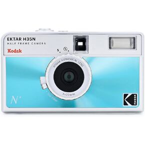 KODAK EKTAR H35N Half Frame Film Camera, 35mm, Reusable, Focus-Free, Bulb Function, Built-in Star Filter, Coated Improved Lens (Film & AAA Battery are not Included) (Glazed Blue, Premium Kit) in Saudi Arabia