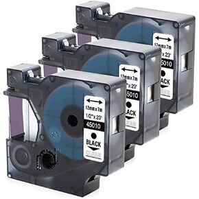 Oozmas Compatible with DYMO 160 Label Maker Refill Label Cassette 1/2 Inch | Black on White D1 Label Tape 45013 S0720530 for LabelManager 280 160 360D 420P 450D Refill Cartridge, 3 Pack in Saudi Arabia