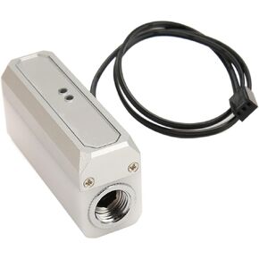 جهاز قياس تدفق مياه التبريد G1/4 PC، منبه نظام تبريد المياه، جهاز قياس تدفق المياه بشاشة OLED الرقمية، جهاز قياس تدفق المياه لنظام تبريد المياه للكمبيوتر المكتبي (لون فضي) in Saudi Arabia