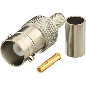 Eightwood 10pcs 50 Ohm BNC Crimp Male Connector for RG58 RG142 LMR195 Cable in Kuwait