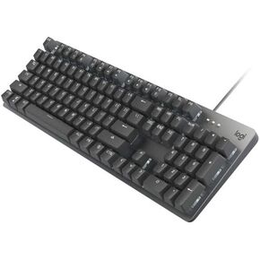 لوحة مفاتيح ميكانيكية مضيئة من Logitech K845ch، مفاتيح Cherry MX، أرجل إمالة قوية قابلة للتعديل، حجم صغير، حافظة علوية من الألومنيوم، 104 مفاتيح، سلك USB، Windows (مفاتيح حمراء كرزية) (متجددة) in Kuwait