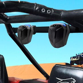 مضخم صوت مدمج GoHawk ATN4 الكل في واحد مقاوم للماء 5 بوصات نطاق كامل بلوتوث ATV RZR UTV مكبرات صوت ستيريو نظام أمبير صوتي، 1.5 إلى 2 بوصة حامل شريط قفص بولاريس 4 عجلات Can-Am راديو FM USB in Kuwait