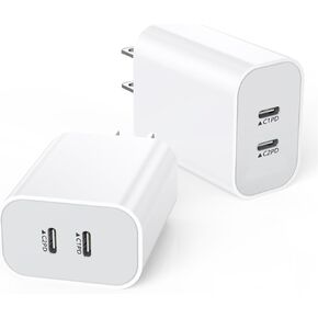2 حزمة شاحن iPhone 15، [معتمد من MFi] كتلة شاحن USB C سريع بمنفذين، محول طاقة PD مزدوج المنفذ متوافق مع iPhone 15/15 Pro/15 Pro Max/15 Plus/14/13/12/11/Xs ماكس/XR/X، آيباد والمزيد in Kuwait