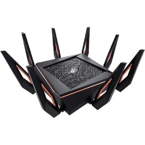 ASUS ROG Rapture WiFi 6 Wireless Gaming Router (GT-AX11000) - Tri-Band 10 Gigabit, 1.8GHz Quad-Core CPU, WTFast, 2.5G Port, AiMesh Compatible, Included Lifetime Internet Security, AURA RGB