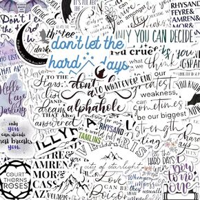 Fantasy Thorn Rose Inspired Bookish Gifts - Water Bottle & Laptop Stickers (50 Pack) in Saudi Arabia