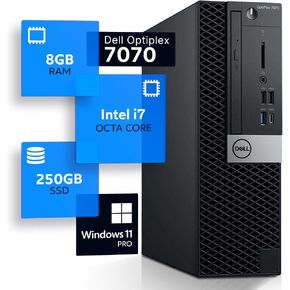 Dell Optiplex 7070 Desktop Computer | Hexa Core Intel i7 (3.4) | 32GB DDR4 RAM | 1TB SSD Solid State | Windows 11 Professional | Home or Office PC, Black (Renewed) in Kuwait