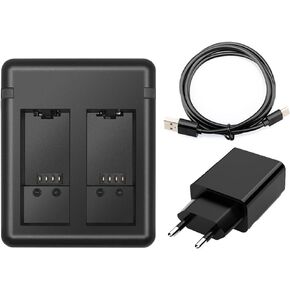 شاحن بطارية Hero 9 10 11 شاحن بطارية مزدوج للسيارة متوافق مع Gopro Hero 11/10/9 USB شاحن سريع وقابس شاحن أمريكي in Kuwait