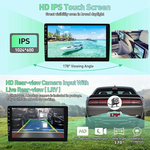 ستيريو سيارة من اكتاسيان سينغل دين مع ابل كاربلاي واندرويد اوتو، ستيريو سيارة 9 انش مع بلوتوث، دي اس بي، منفذ USB/SD، صوت سيارة مع شاشة IPS، مستقبل راديو اف ام، كاميرا احتياطية in Kuwait