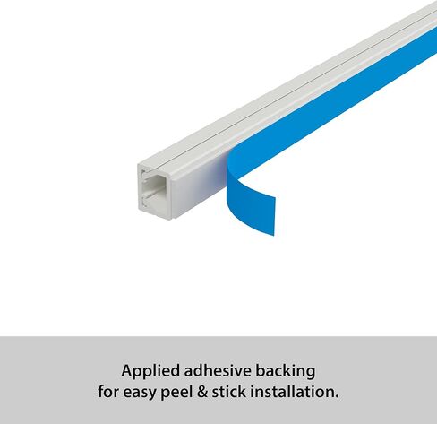 مجرى سلك سلك ذاتي اللصق بطول 13 قدم من هافن فيرست، حل ادارة الكابلات لاخفاء الاسلاك الفردية، قابل للطلاء - 4 × 0.39 (عرض) × 0.3 انش (ارتفاع) × 39 انش طول - ابيض in Kuwait