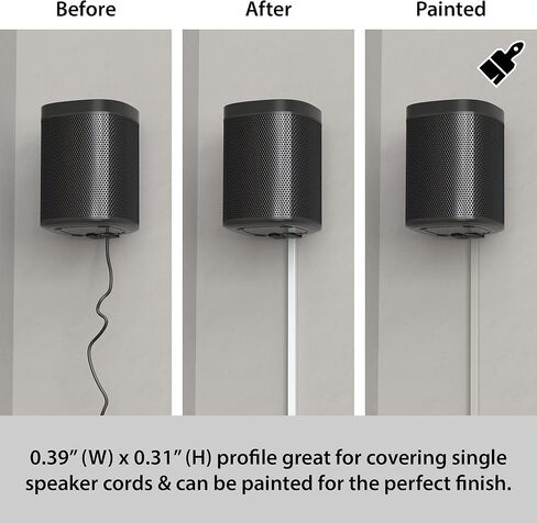 مجرى سلك سلك ذاتي اللصق بطول 13 قدم من هافن فيرست، حل ادارة الكابلات لاخفاء الاسلاك الفردية، قابل للطلاء - 4 × 0.39 (عرض) × 0.3 انش (ارتفاع) × 39 انش طول - ابيض in Kuwait