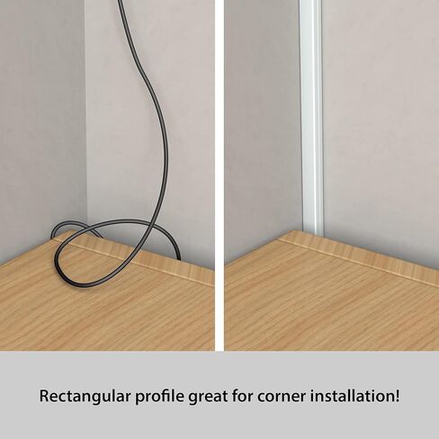 مجرى سلك سلك ذاتي اللصق بطول 13 قدم من هافن فيرست، حل ادارة الكابلات لاخفاء الاسلاك الفردية، قابل للطلاء - 4 × 0.39 (عرض) × 0.3 انش (ارتفاع) × 39 انش طول - ابيض in Kuwait