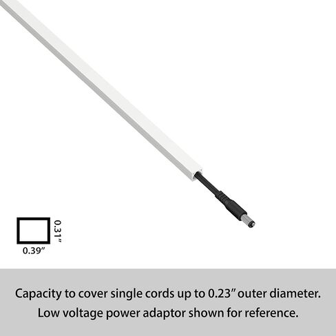 مجرى سلك سلك ذاتي اللصق بطول 13 قدم من هافن فيرست، حل ادارة الكابلات لاخفاء الاسلاك الفردية، قابل للطلاء - 4 × 0.39 (عرض) × 0.3 انش (ارتفاع) × 39 انش طول - ابيض in Kuwait